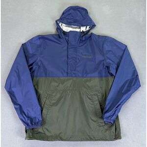 Marmot Jacket Mens Large Blue PreCip Anorak NanoPro Rain Waterproof Lightweight